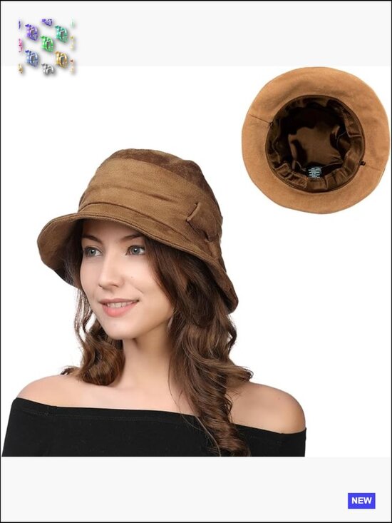 1920s Retro Cloche Bucket Hat Packable Ladies Church Derby Party Winter Fall main image 5